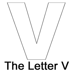 字母V涂色页