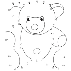 Connecting the dots teddy bear coloring page