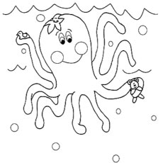 章鱼和朋友们的着色页
