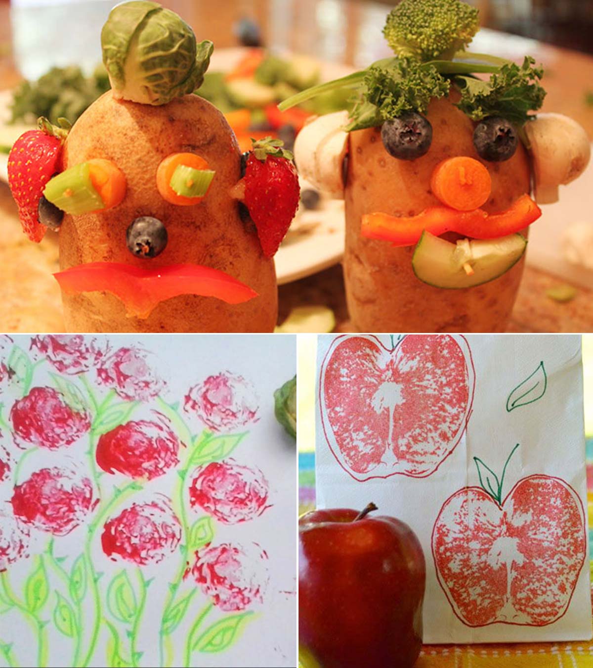 给孩子们的4个有趣的水果和蔬菜工艺点子
