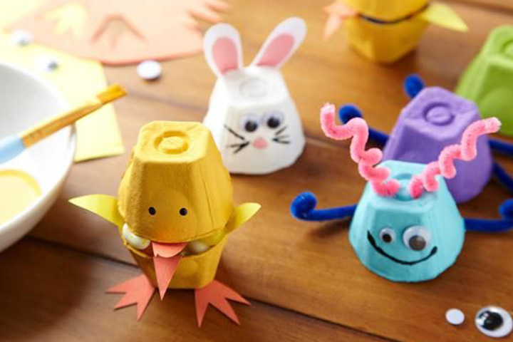 给孩子们的彩蛋纸盒复活节兔子工艺点子
