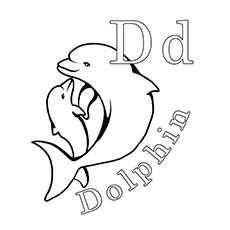 D是海豚涂色页