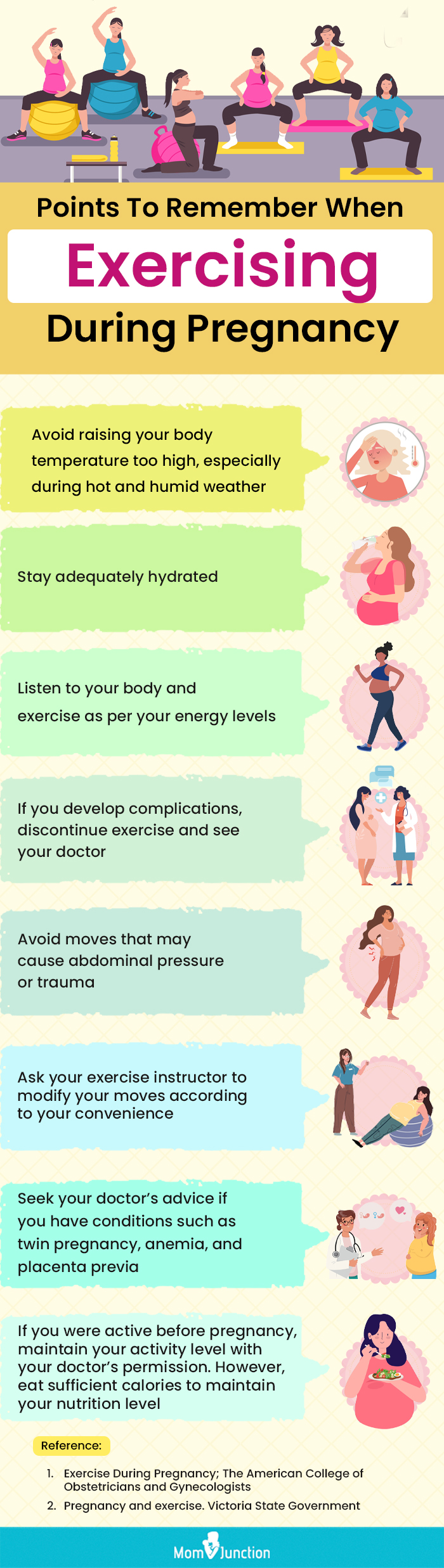points to remember when exercising during pregnancy (infographic)