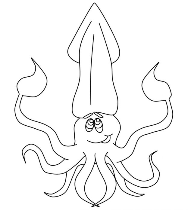 Top 10 Squid Coloring Pages for Toddlers