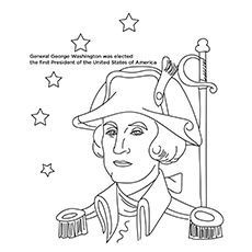 乔治·华盛顿作为军官的涂色页