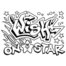 Wish On Star Graffiti coloring page