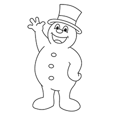 欢乐的Frosty雪人着色页