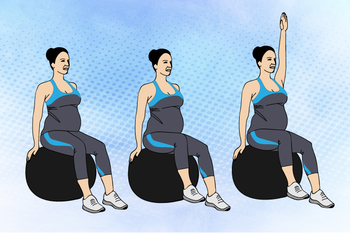 在怀孕期间坐式球稳定保持腹部练习manbet安卓版