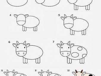 2个简单的教程画奶牛的孩子