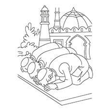 Eid namaz, Ramadan coloring page