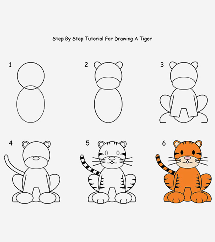如何一步一步为孩子画一只老虎?
