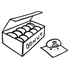 一盒甜甜圈涂色页