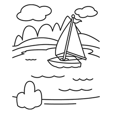 湖和船彩绘页