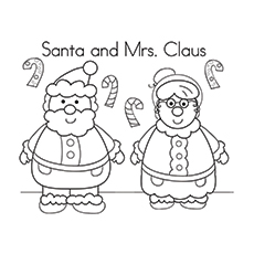 先生和夫人圣诞老人着色页面