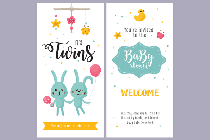 双胞胎宝宝派对邀请函的文字创意