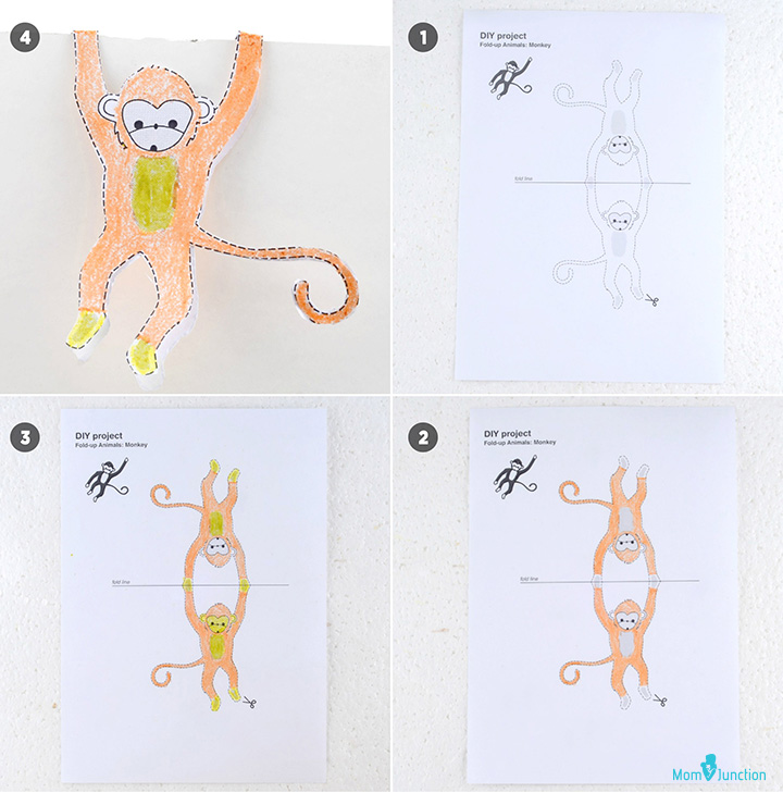 给孩子们的猴子纸动物工艺品