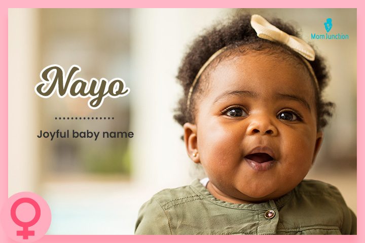 Nayo is an African-American girl name meaning joyful