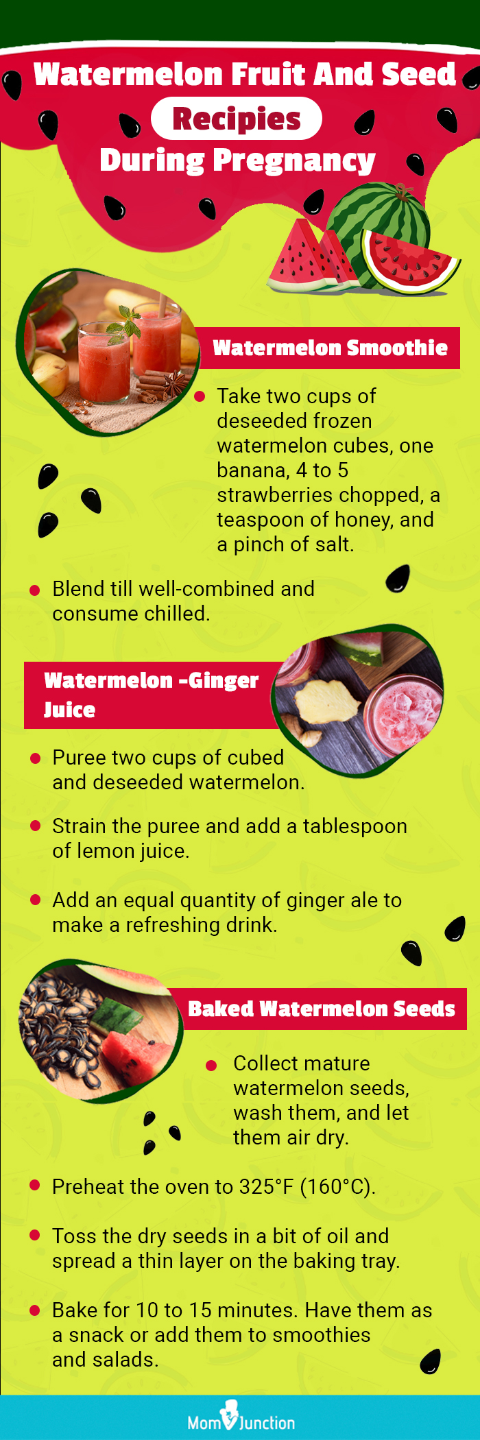 watermelon fruit and seed recipes during pregnancy (infographic)