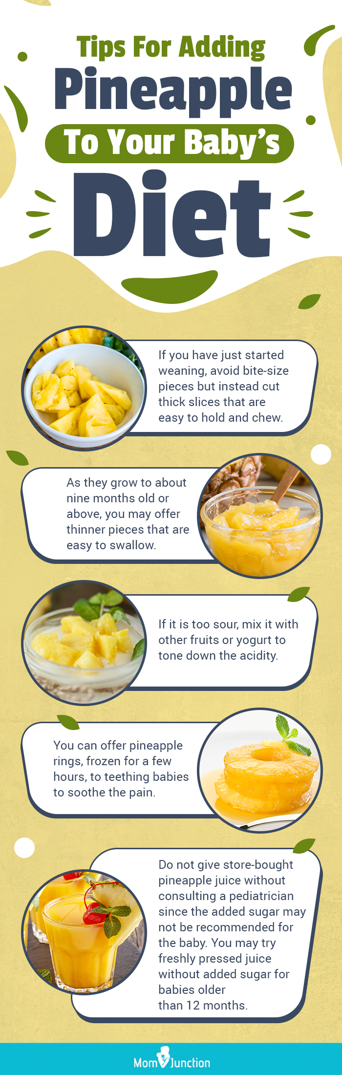 在宝宝的饮食中添加菠萝的建议(信息图)