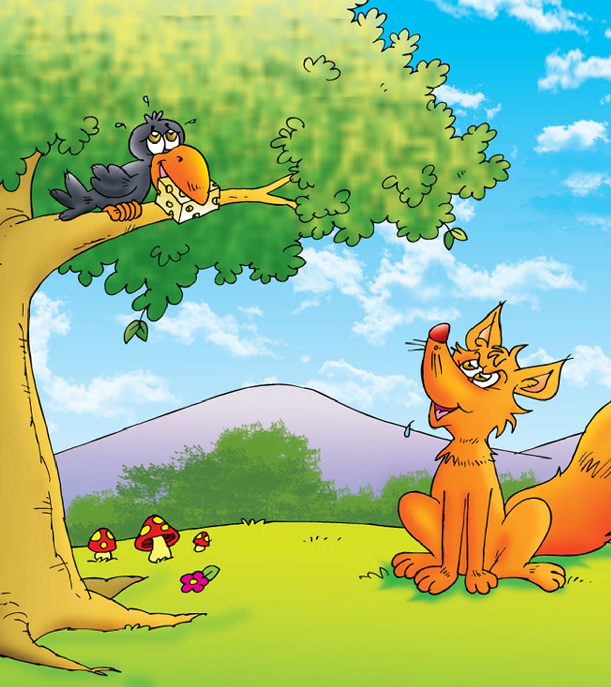 The Fox And The Crow Story For Kids In English, With Moral