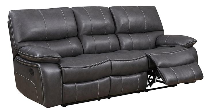 Global Furniture 3 Seater Reclining Sofa - GreyBlack