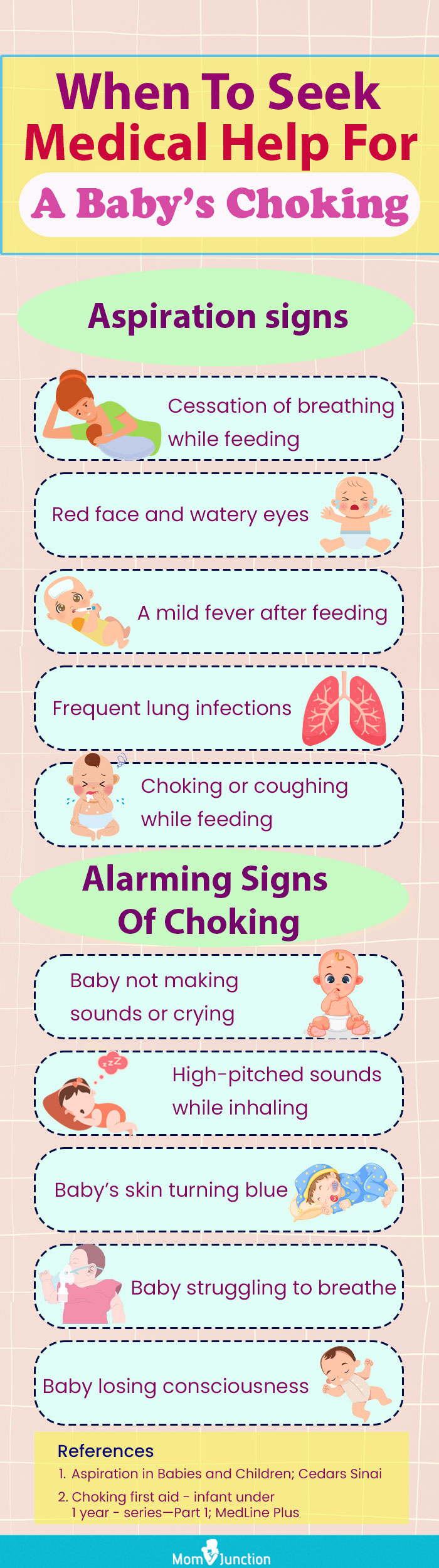 when to seek medical help for a baby’s choking (infographic)