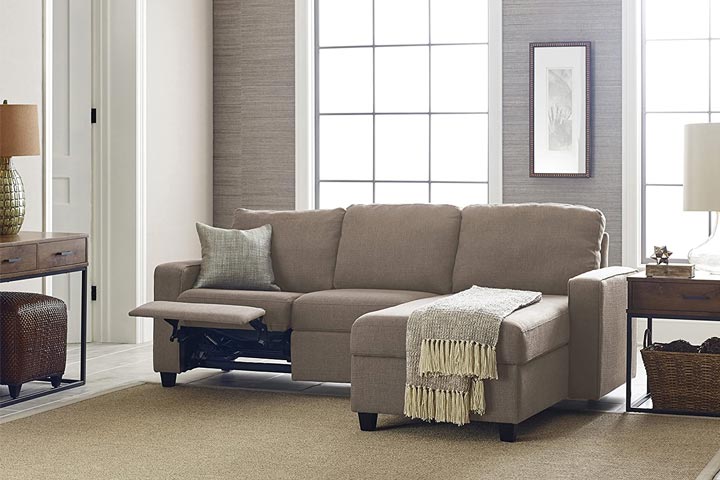 Serta Palisades Right Sectional Reclining Sofa With Built-In Storage