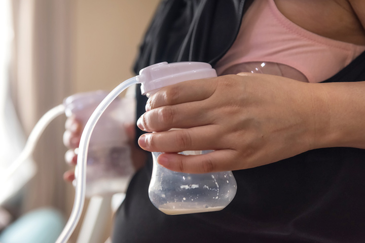 Express your breastmilk a few minutes before breastfeeding the baby