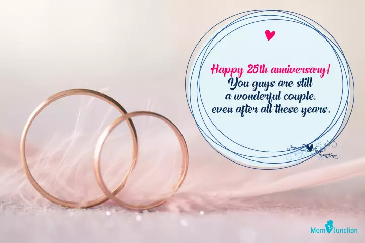 祝你们结婚25周年纪念日快乐
