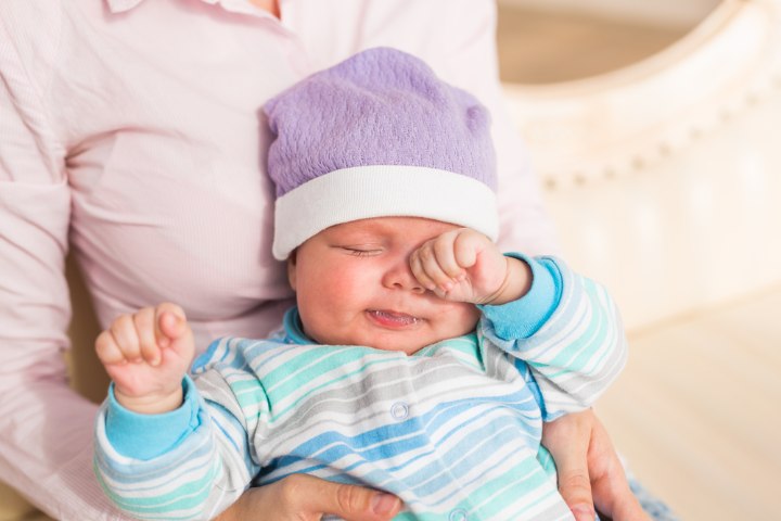 Eye irritation can cause the baby to rub eyes