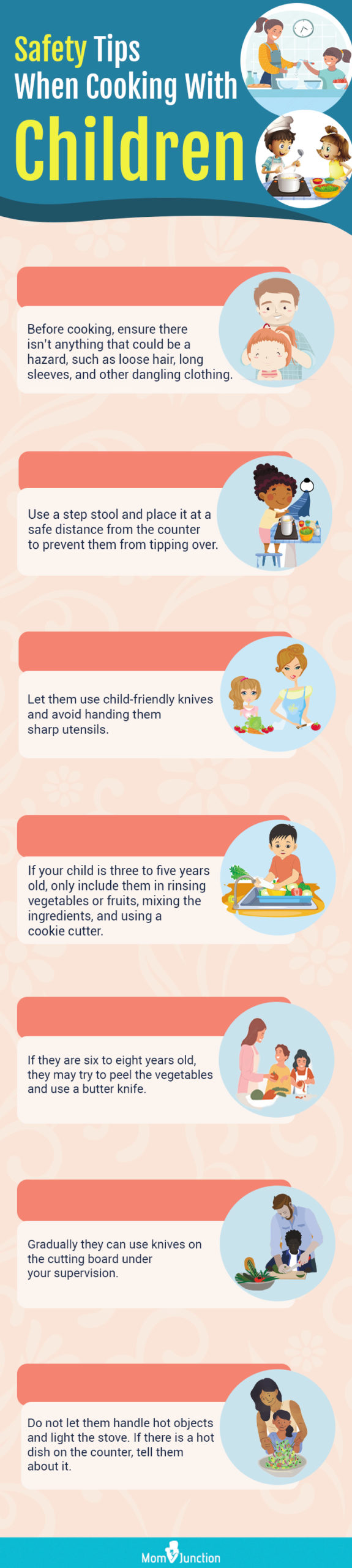 与儿童一起烹饪的安全提示(信息图)