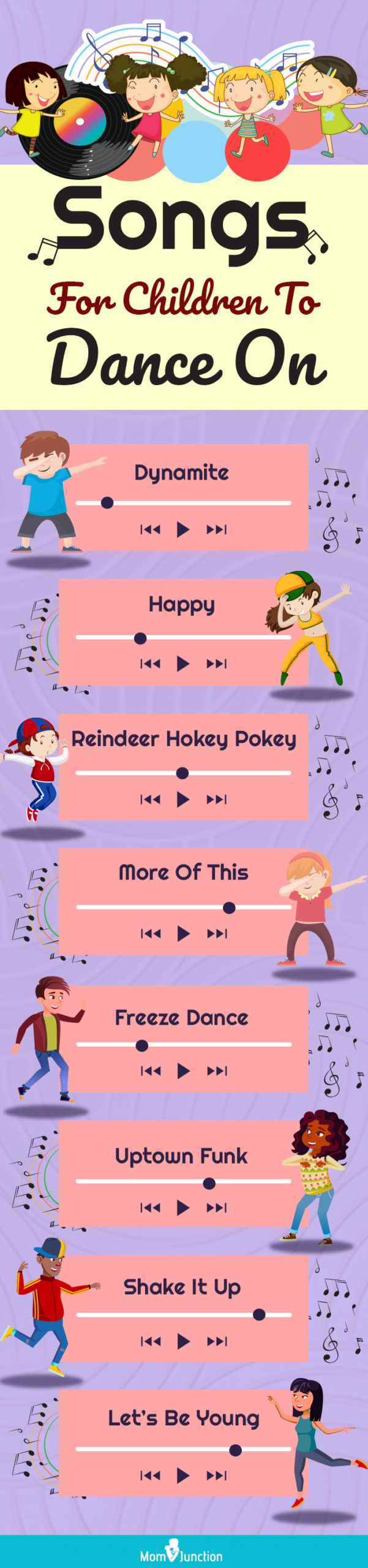 供孩子们跳舞的歌曲(信息图)
