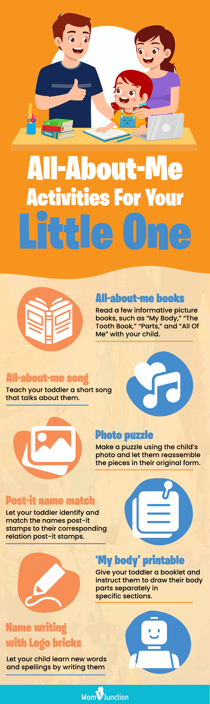 all about me activites for your little one (infographic)
