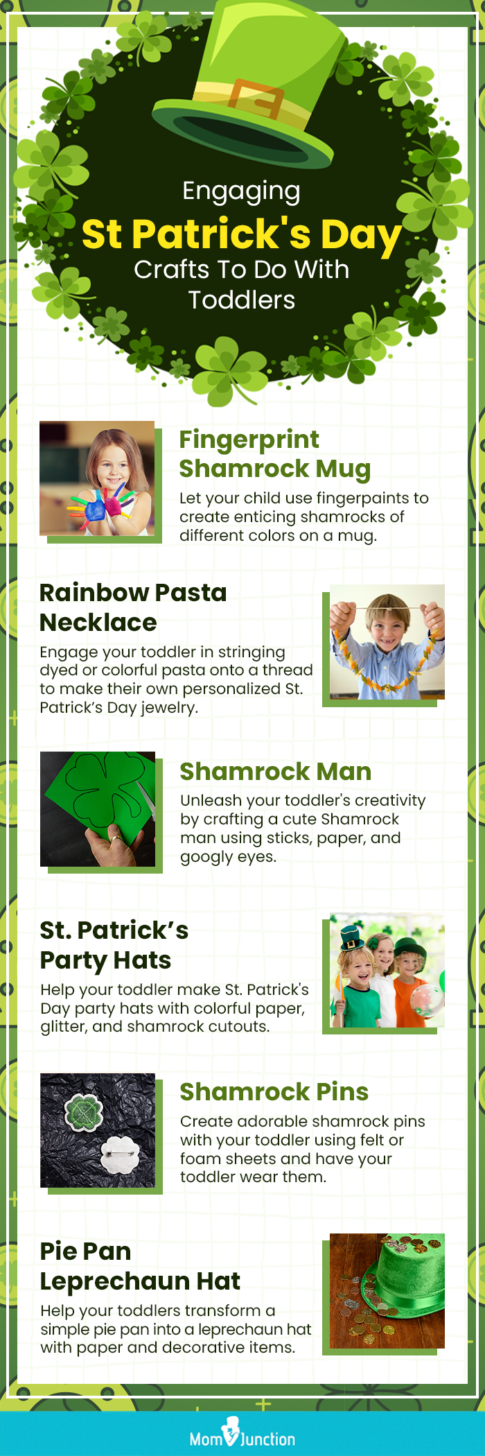 engaging st patricks day crafts to do with toddlers (infographic)