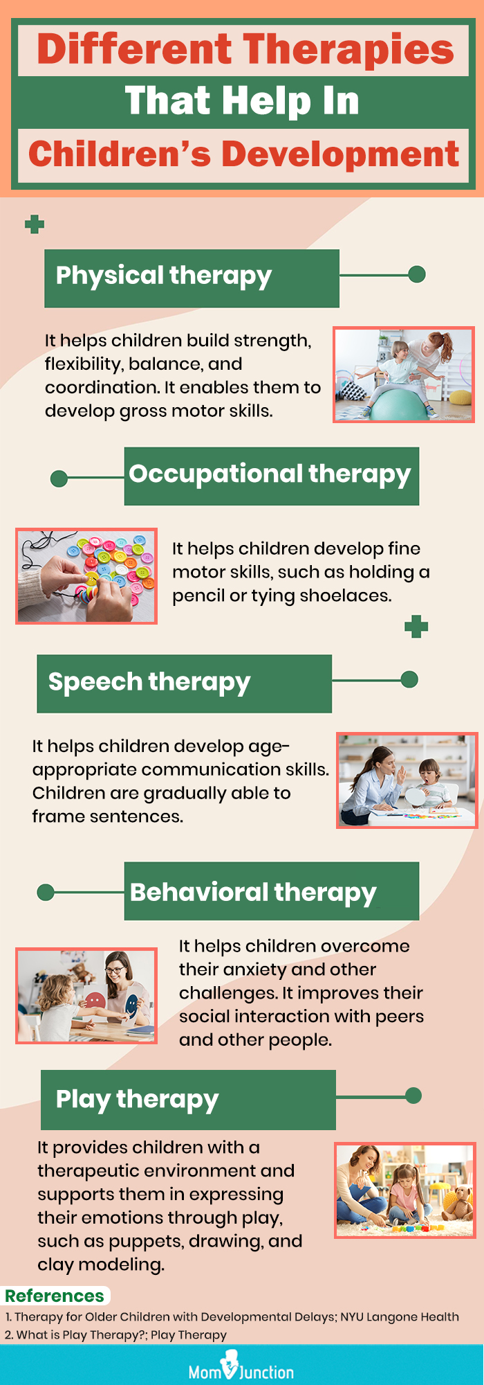 帮助儿童发展的不同疗法(信息图)
