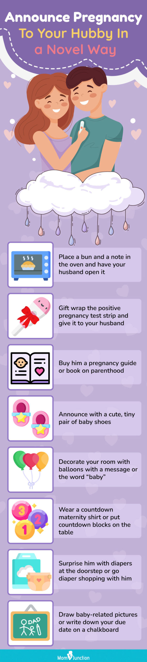 用一种新奇的方式向你的丈夫宣布怀孕(信息图)