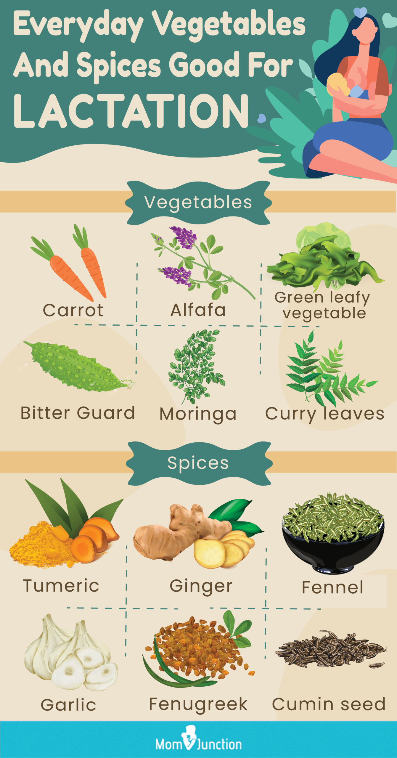 蔬菜和香料有利于哺乳(信息图)