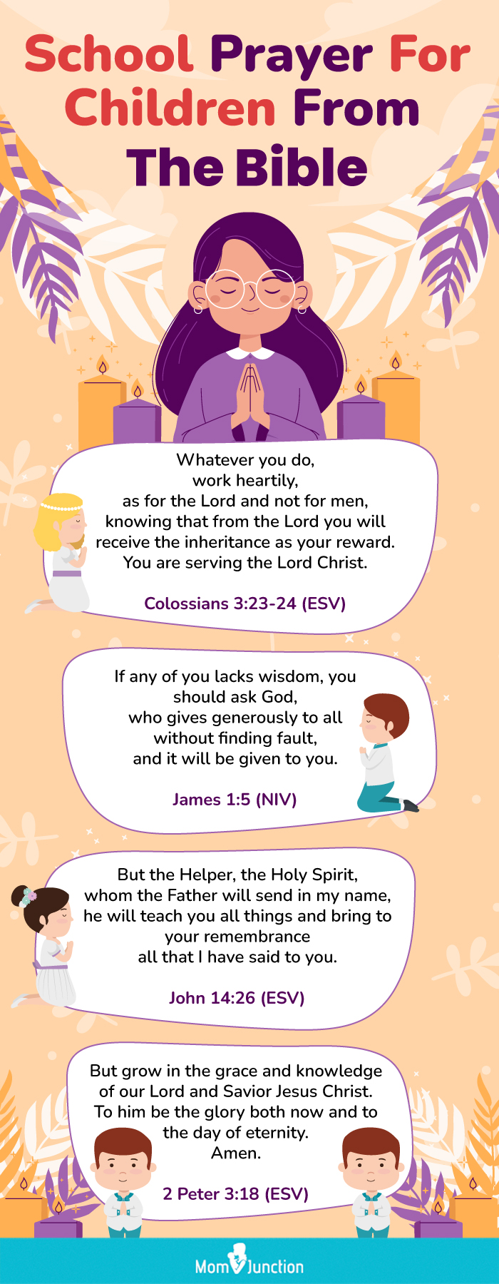 从圣经中为孩子们祈祷(信息图)