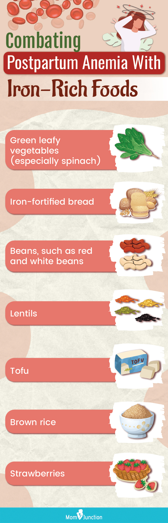 食用富含铁的食物来控制产后贫血(信息图)
