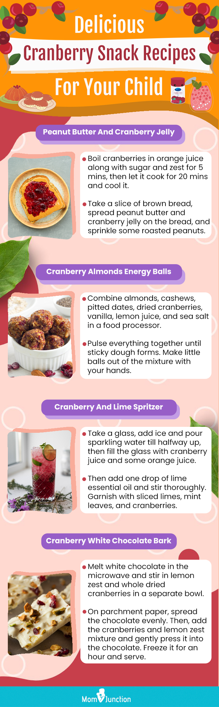 为你的孩子准备美味的蔓越莓零食食谱(信息图)
