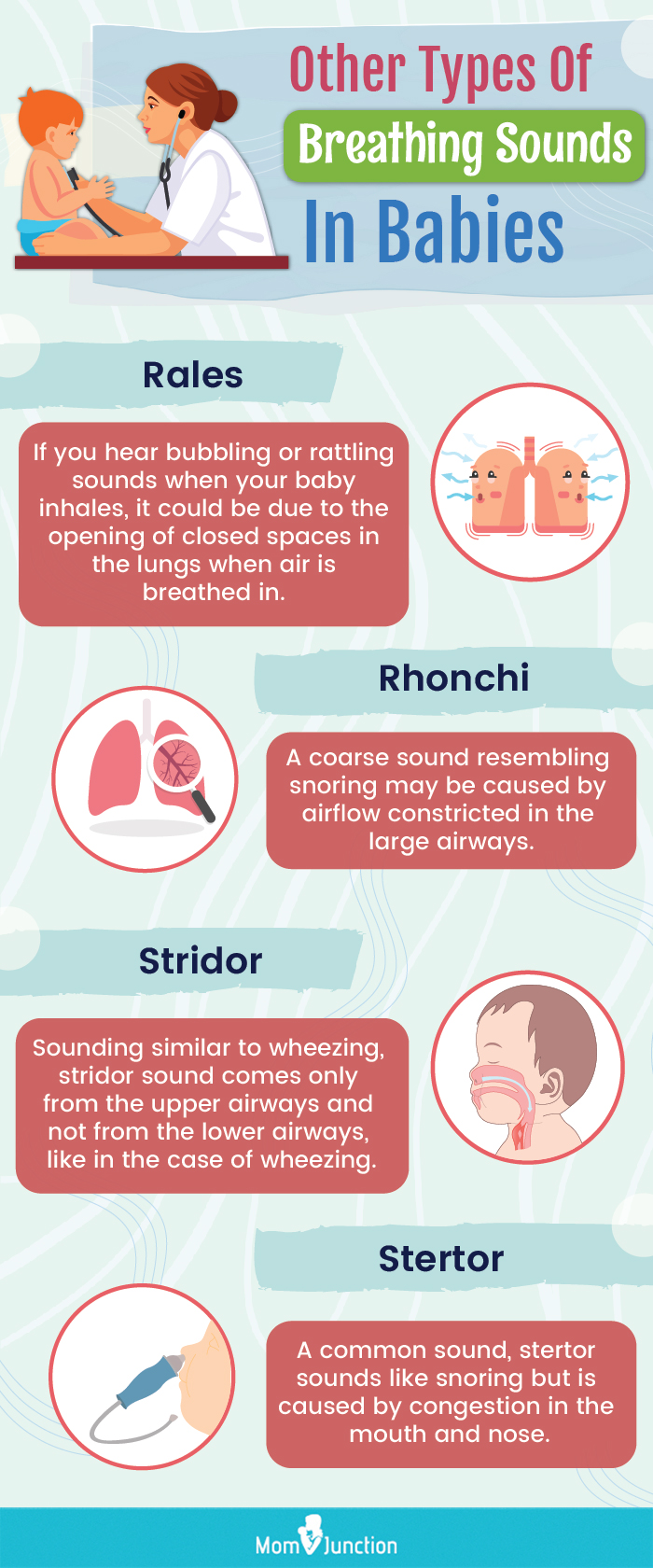 婴儿呼吸声音的类型(信息图)
