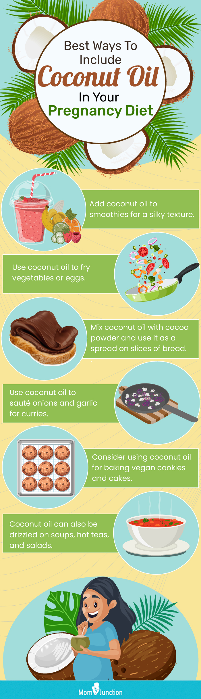 在你的饮食中加入椰子油的简单想法(信息图)
