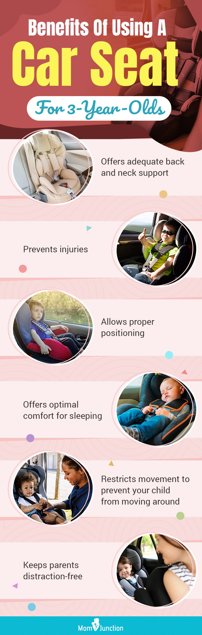 3岁儿童使用汽车安全座椅的好处(信息图)