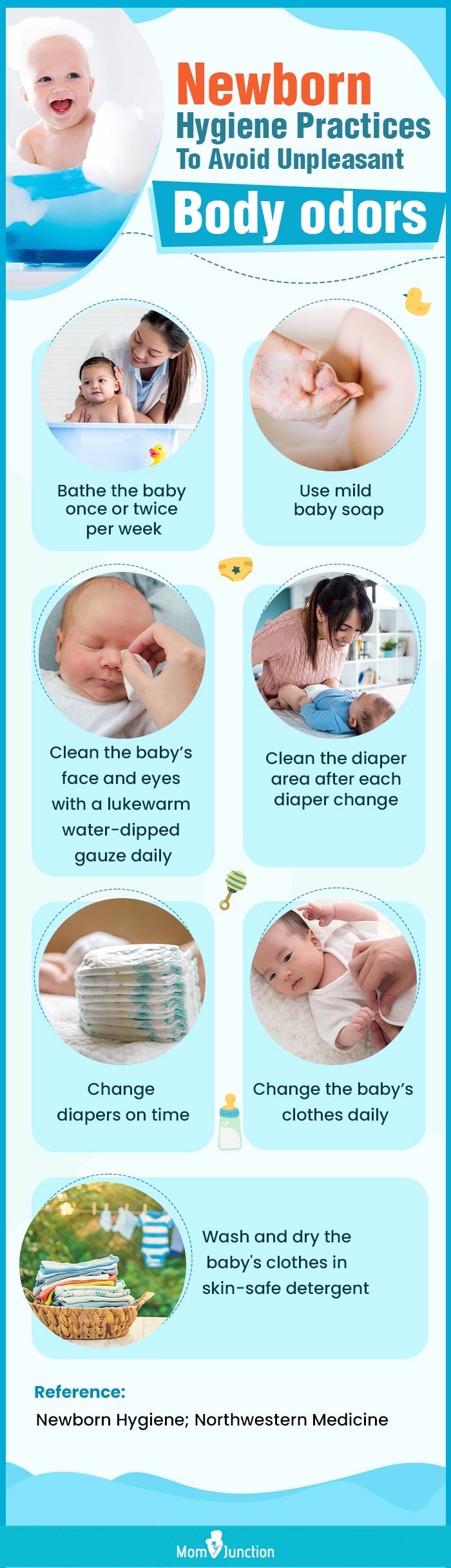新生儿避免难闻体臭的卫生习惯(信息图)