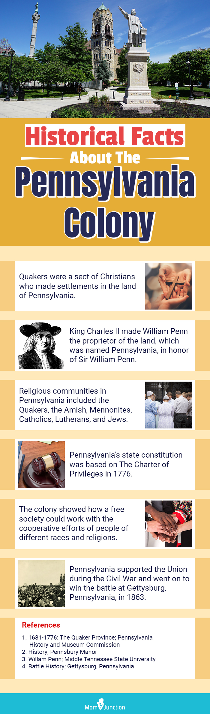 关于宾夕法尼亚殖民地儿童的历史事实(信息图)