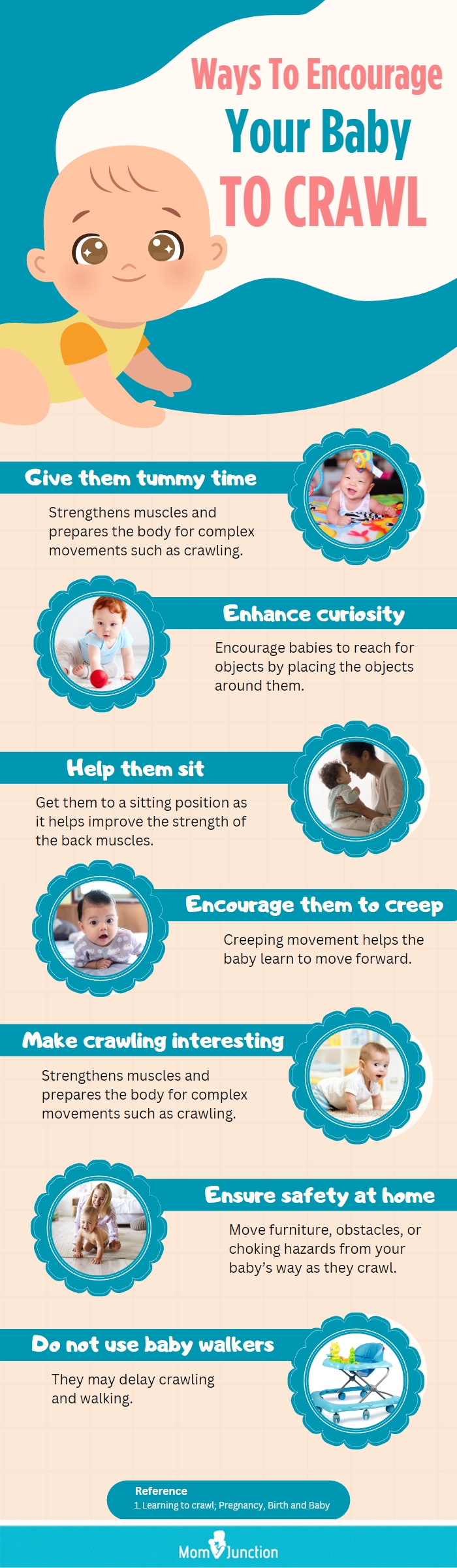 鼓励宝宝爬行的方法(信息图)
